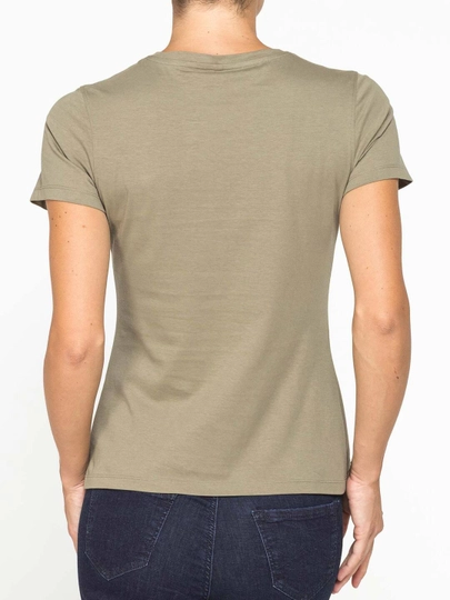 Ayollar uchun bazaviy futbolka Carrera Jeans,dumaloq bo‘yinli, 100% paxta, Italiya