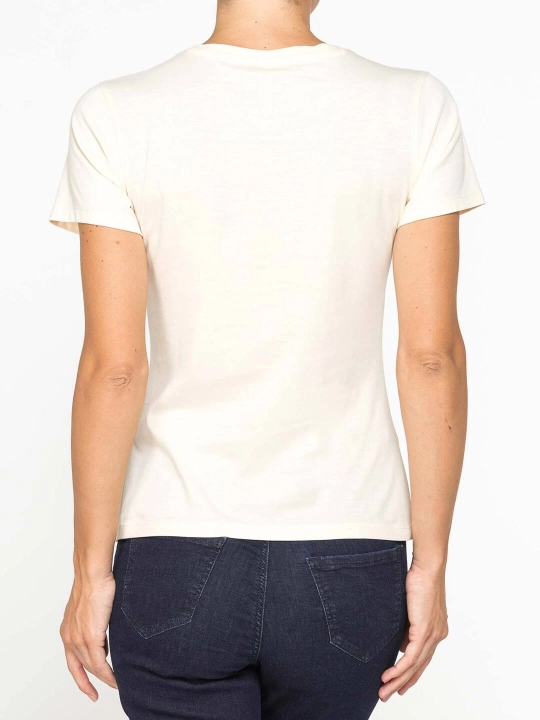 Ayollar uchun bazaviy futbolka Carrera Jeans,dumaloq bo‘yinli, 100% paxta, Italiya