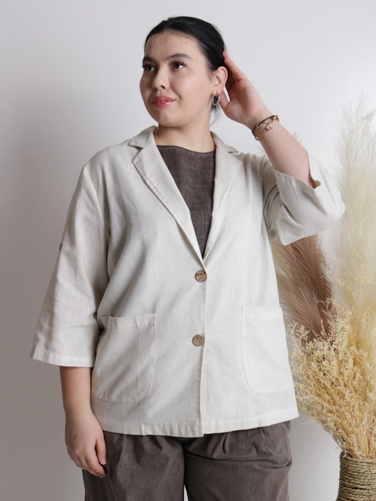 Ayollar pidjagi yengil, tabiiy mato, sutrang, kulrang-ko‘kimtir, cho‘ntakli, plus size
