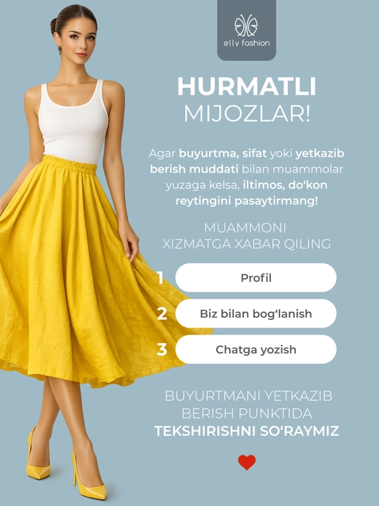 Ayollar uchun yubka, uzun jatka ELLY FASHION