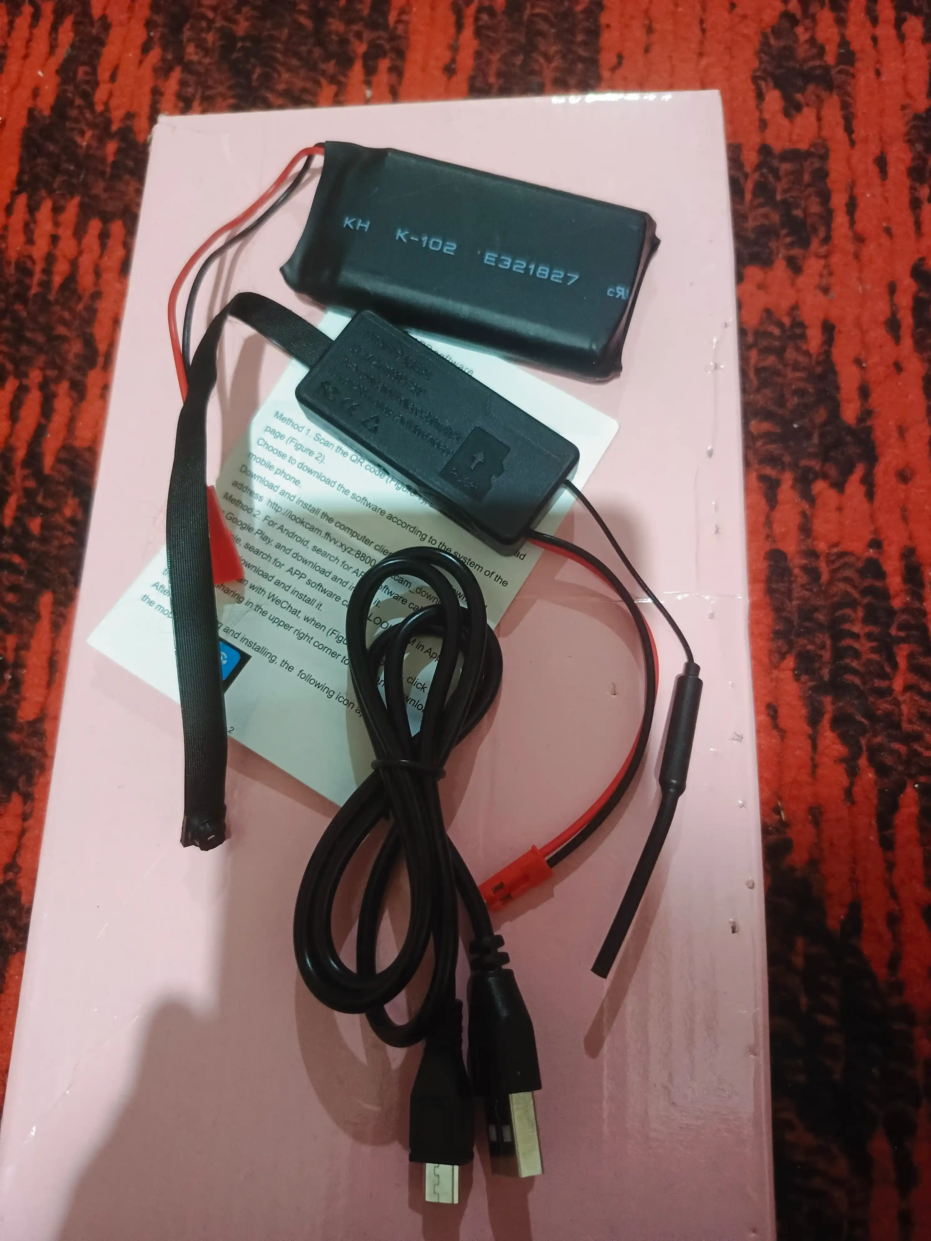 Mini FULL HD kuzatuv kamerasi, 1080p USB + batareya