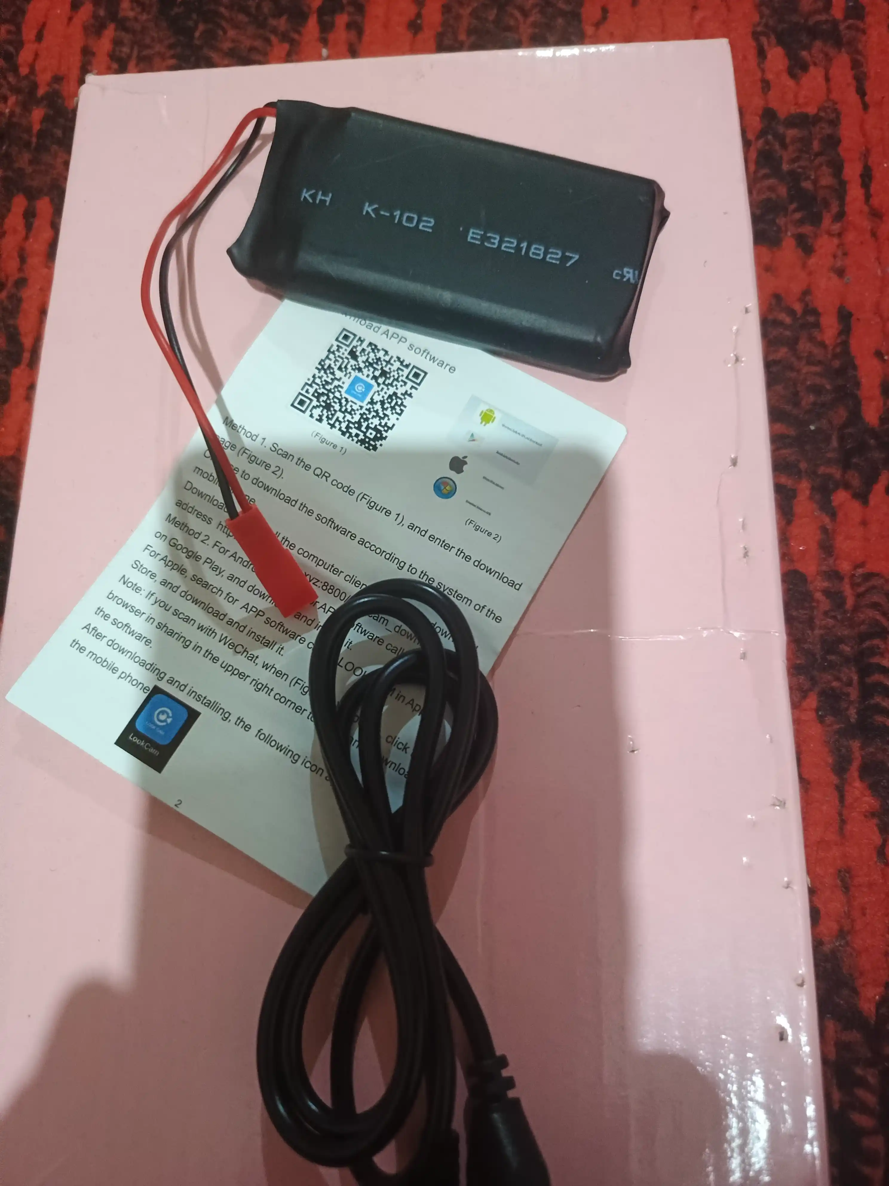Mini FULL HD kuzatuv kamerasi, 1080p USB + batareya