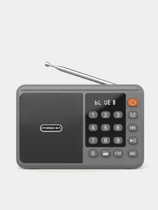 SD/USB/AUX/Bluetooth qo‘llab-quvvatlaydigan Hyundai FM/AM radiopriyomnik akkumulyatorli
