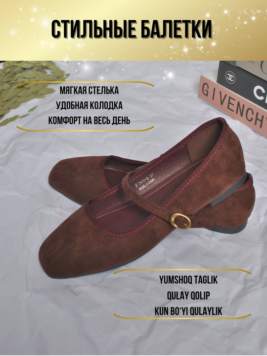 Ayollar baletkalari Mary Jane, qulay tufli, baletka, baletkalar, bahor-yoz mavsumi uchun