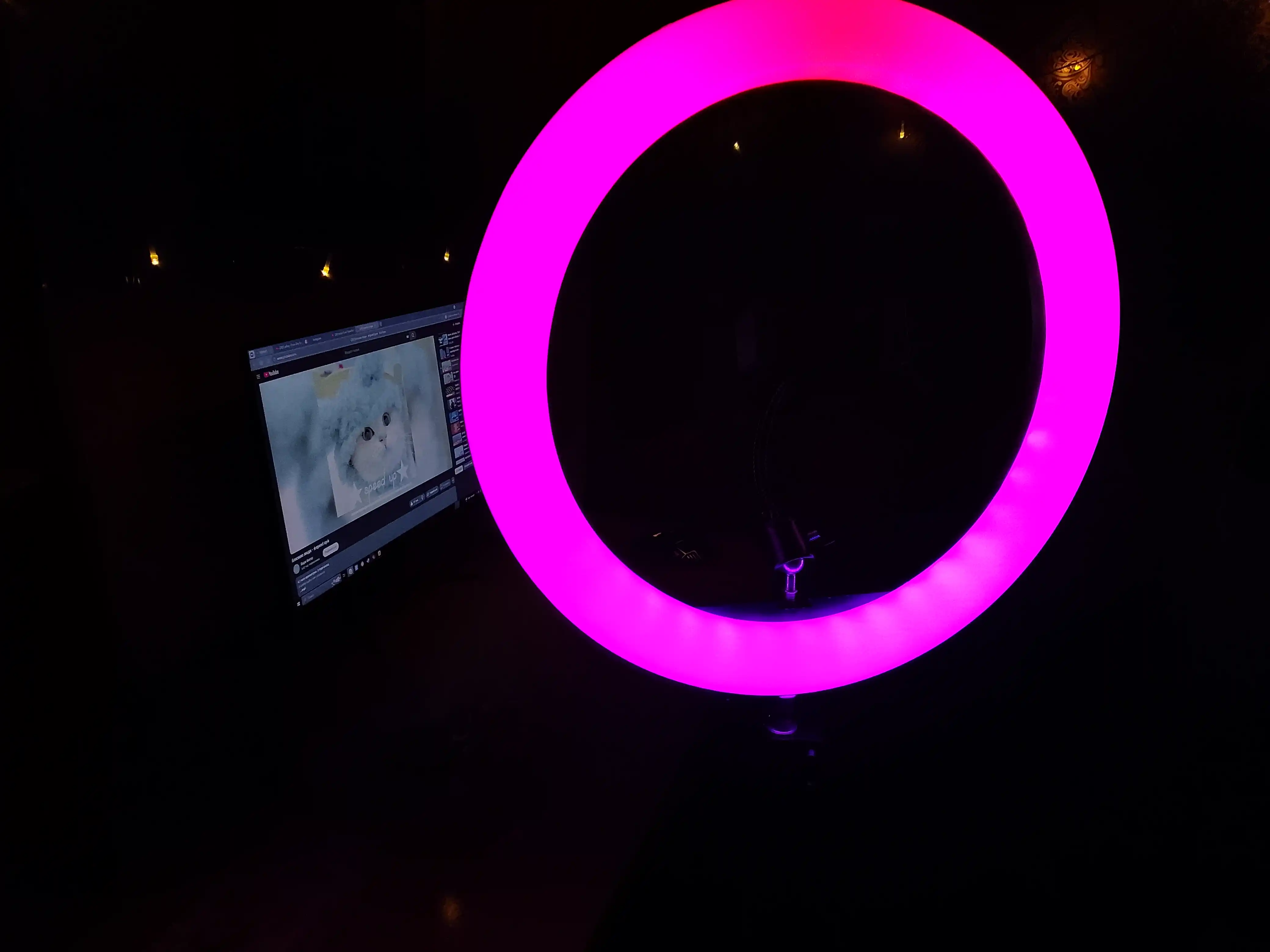 Selfi lampasi, halqali, RGB, LED, shtativ bilan, 210 sm BD 330