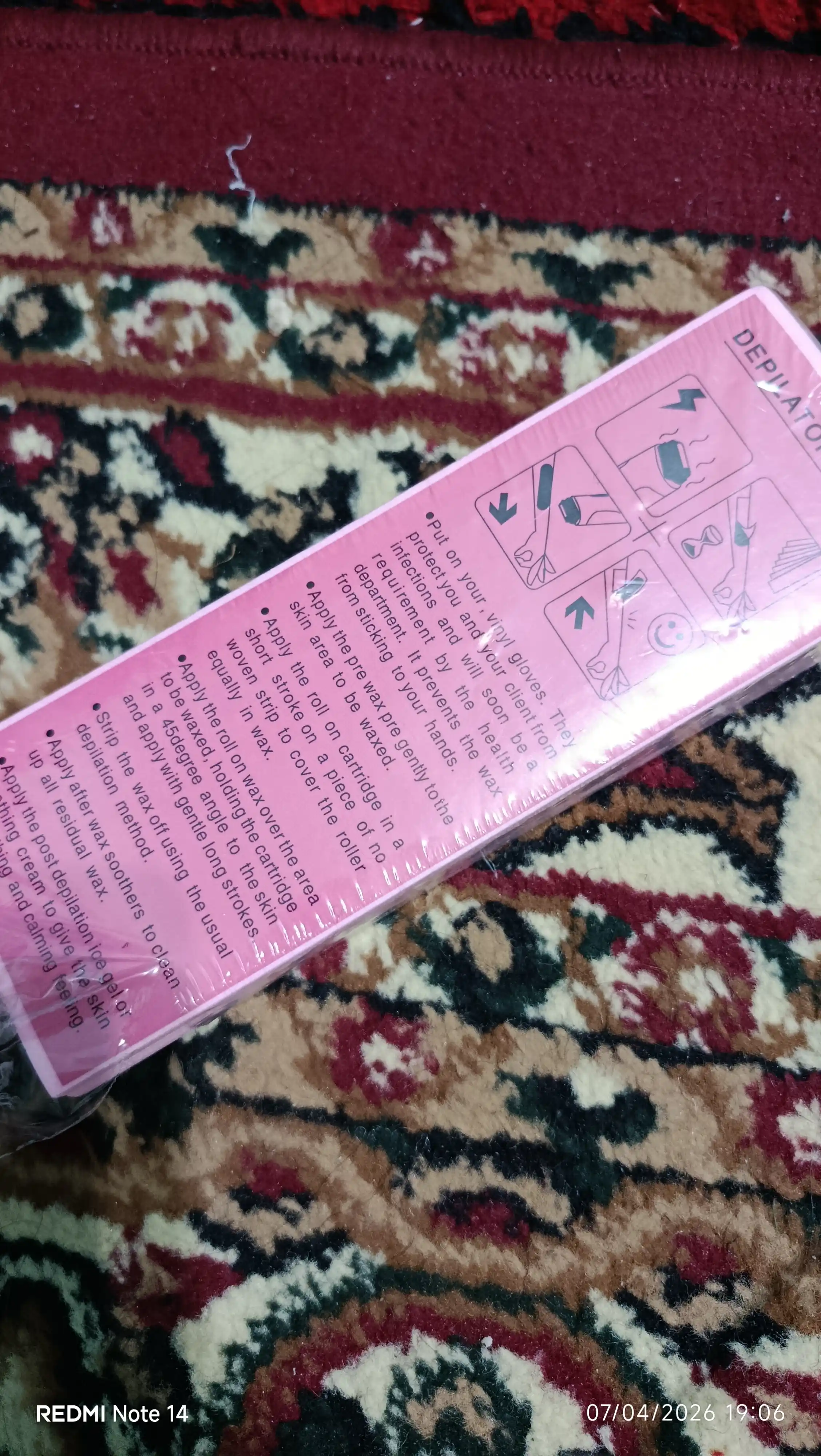 Depilatsiya kesilgan qog'ozlar, pushti, 100 dona