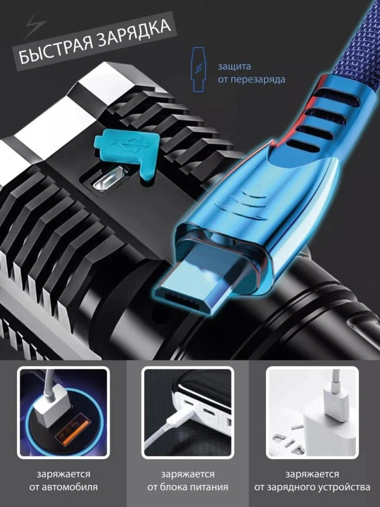 USB orqali zaryadlanuvchi akkumulyatorli LED chiroq