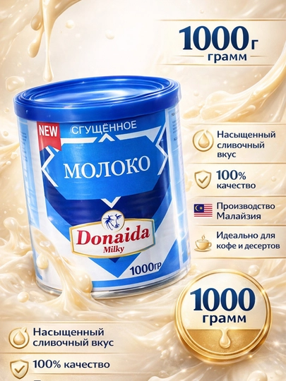 Сгущенное молоко Donaida, 1000 г — DONAIDA-DONAID