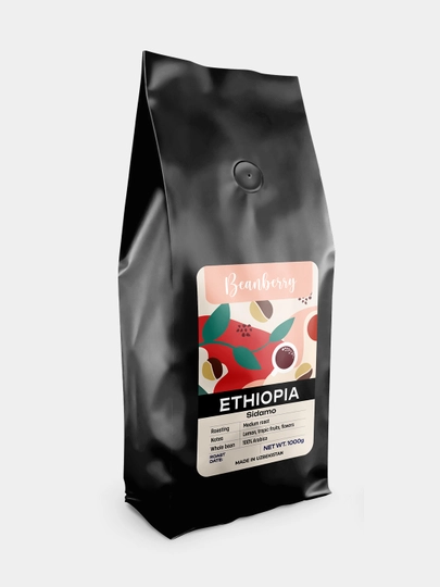 Кофе в зернах Ethiopia Sidamo, высокогорная арабика, средняя обжарка, 1 кг — BNBUZ-ESIDAMO
