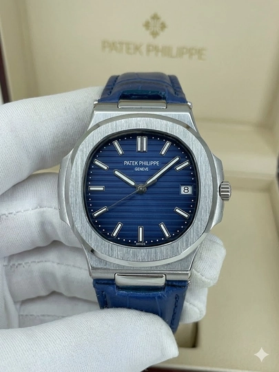 Мужские наручные часы Patek Philippe с рисунком, в подарочной упаковке — IWATCHE-60W0037-ИНДИГО