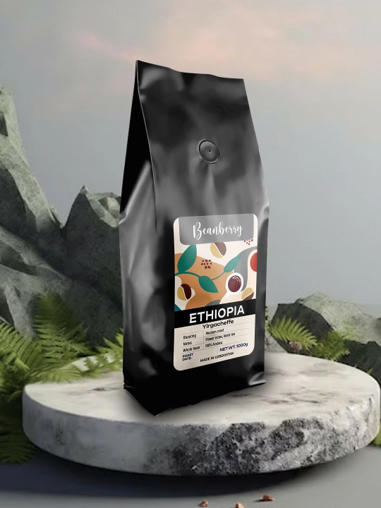 Кофе в зернах Ethiopia Yirgacheffe, мытая арабика, средняя обжарка, 1 кг