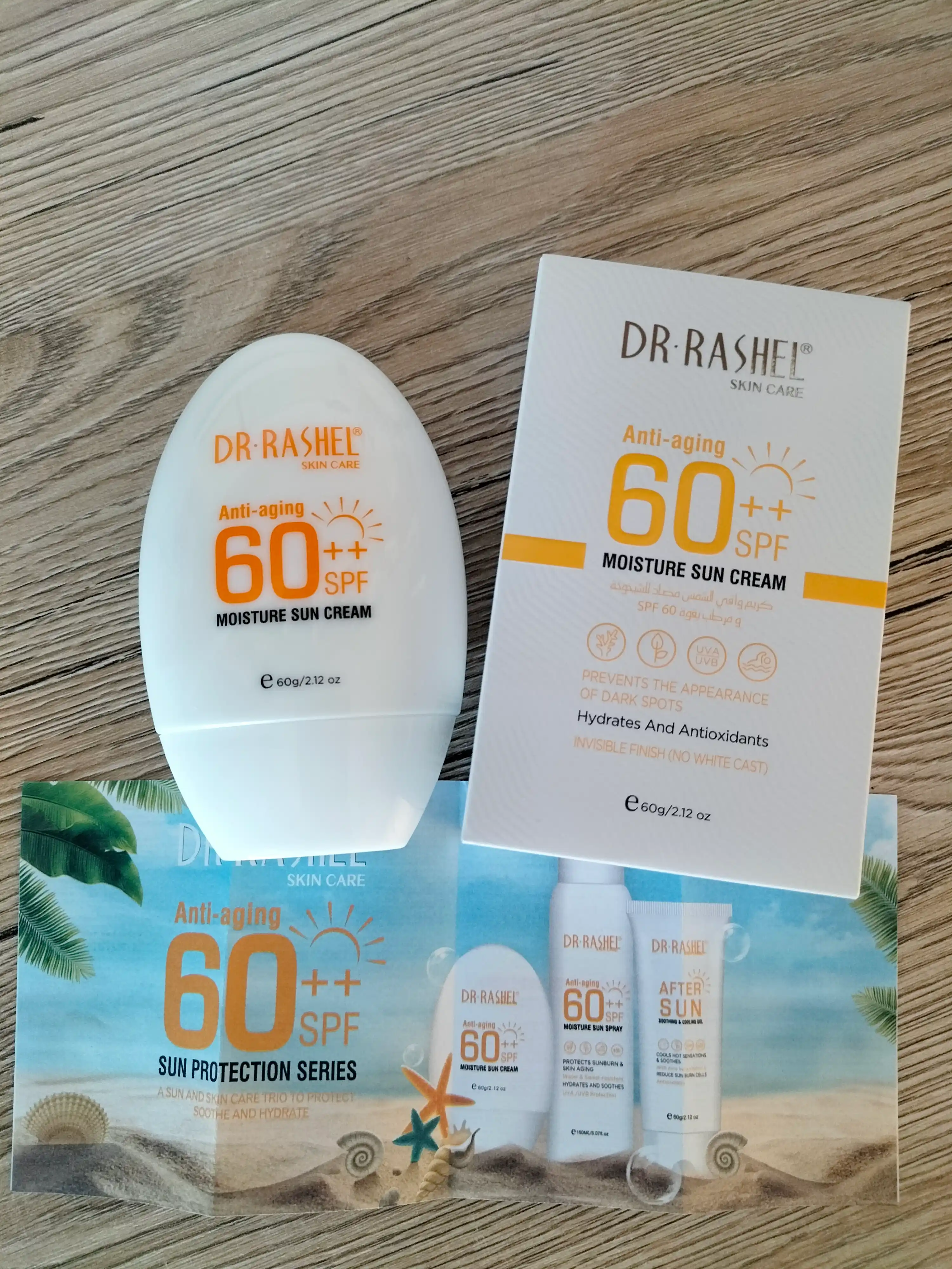 Quyosh krem Dr. Rashel spf 60+ anti-aging and moisture sun cream, 60 g