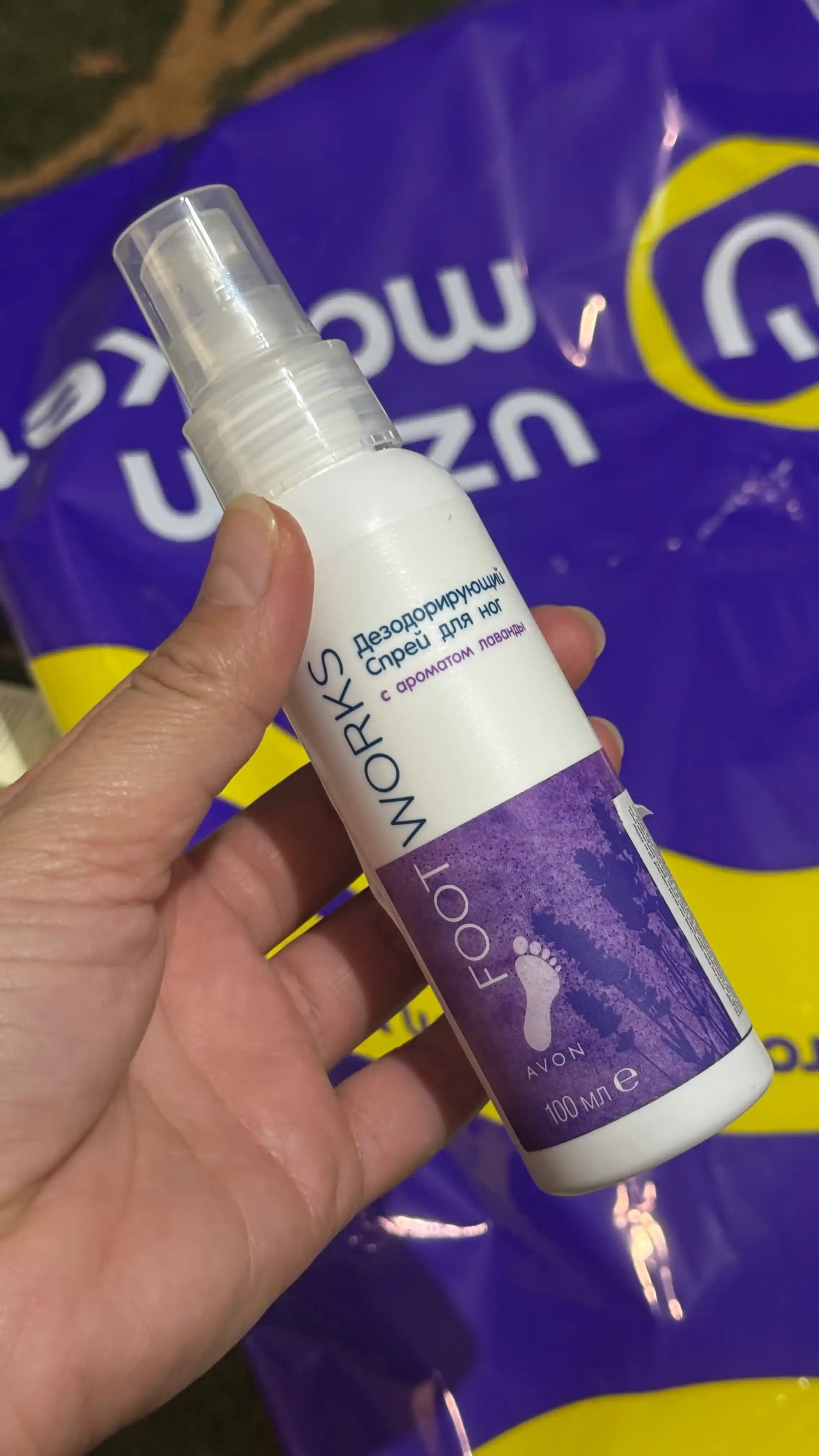 Спрей для ног Avon Foot Works, с ароматом лаванды, 100 мл