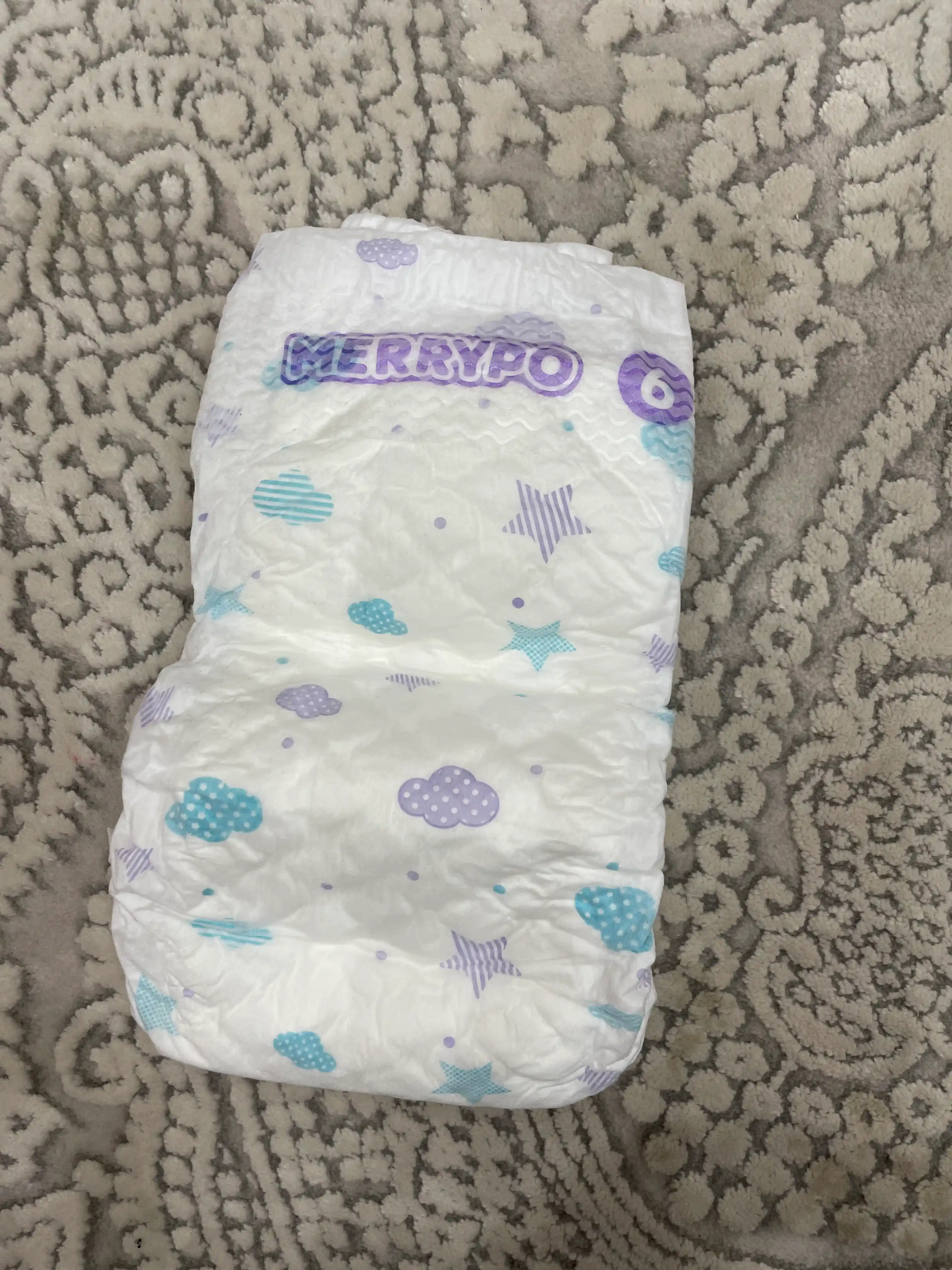 MERRYPO bolalar tagliklari, pampers, gigant qadoq, 1-2-3-4-5-6 o'lchamlar, ekonomik paket