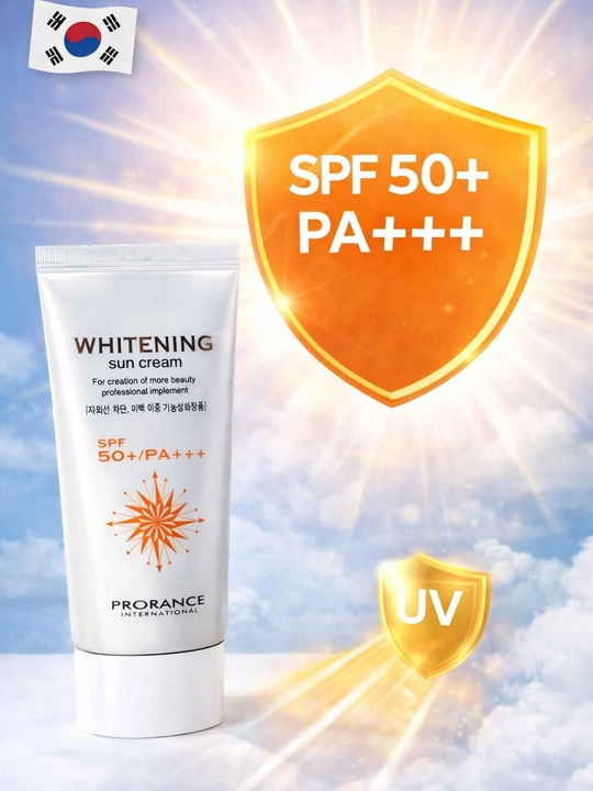 Oqartiruvchi pigmentatsiyaga qarshi quyoshdan himoyalovchi krem Prorance Whitening SPF 50+