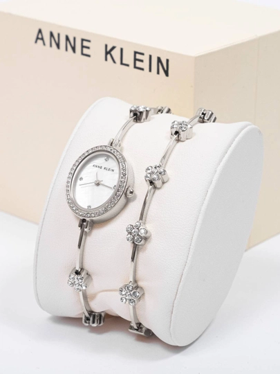 Женские часы Anne Klein AK5330, комплект с браслетом — TELLER-AK5330-СЕРЕБРН