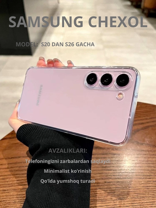 Samsung Galaxy S20-S26 uchun oq g‘ilof - 