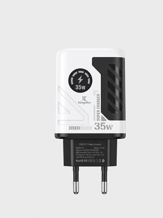Kingdko 35W Turbo зарядник 2 порта Type-C PD + USB-A QC