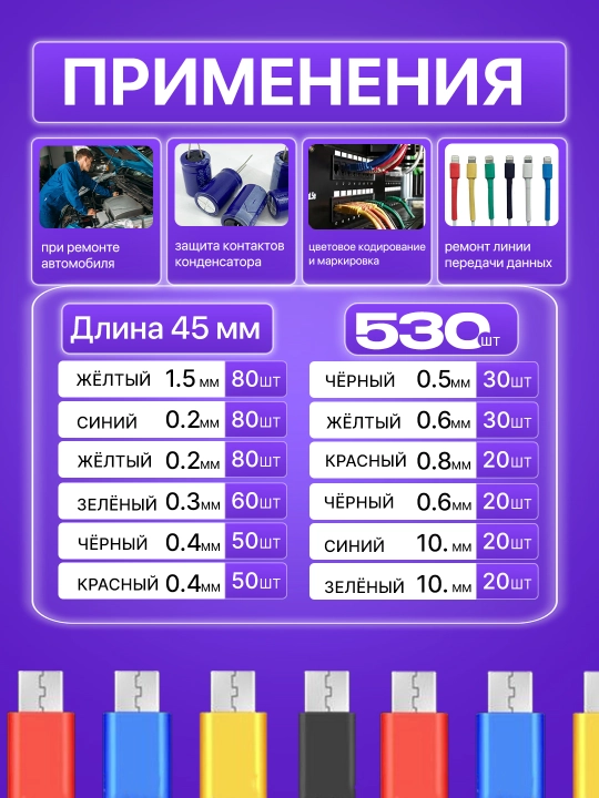Набор термоусадочных трубок – 328 шт / 530 шт "обычная и в боксе"
