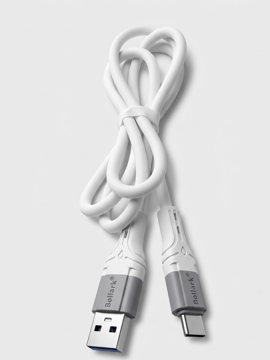 Кабель Bollark Type-C, быстрая & турбо зарядка, белый и черный