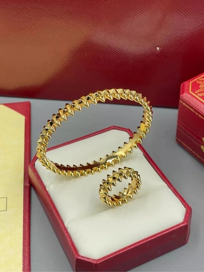 Набор браслет и кольцо (нержавеющая сталь) — MZNJWL-CARTIER-ЗОЛОТ-18