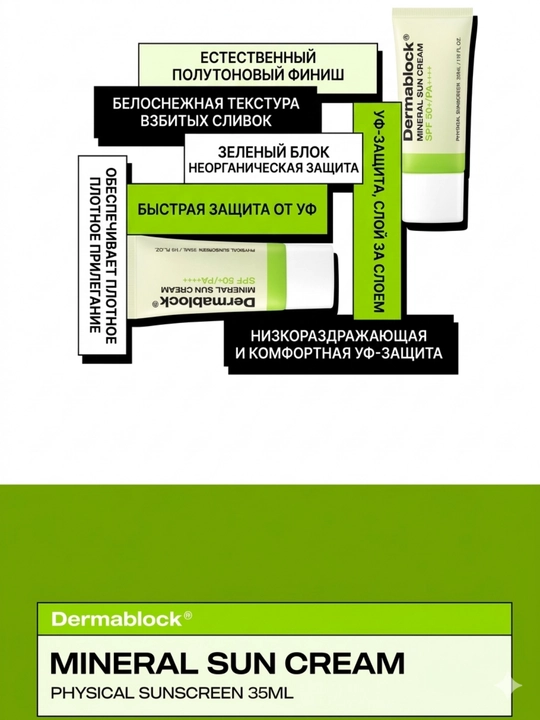 Dermablock Серия солнцезащитных кремов, 7 типов