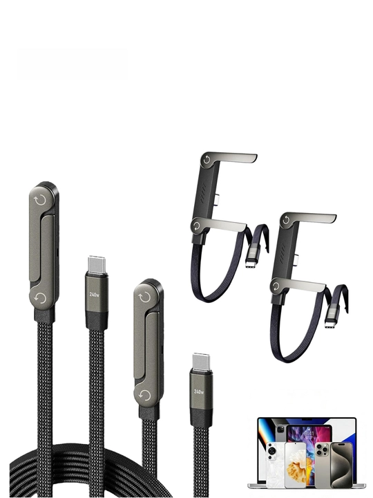 2-в-1 кабель быстрой зарядки, с встроенным держателем, type-c - 