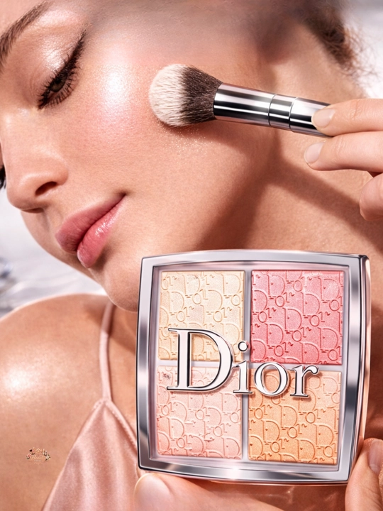 Dior Backstage Glow Face Palette 004, yuz uchun palitra, bronza oltin glow, yorqin effekt