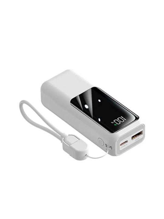 Повербанк 10 000 mAh с цифровым дисплеем и type-c шнуром