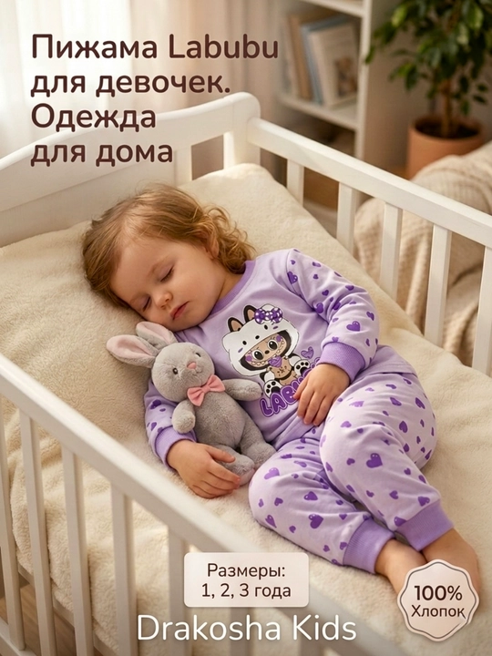 Детская пижама для мальчиков и девочек, 100% хлопок, интерлок, пижама для садика - 