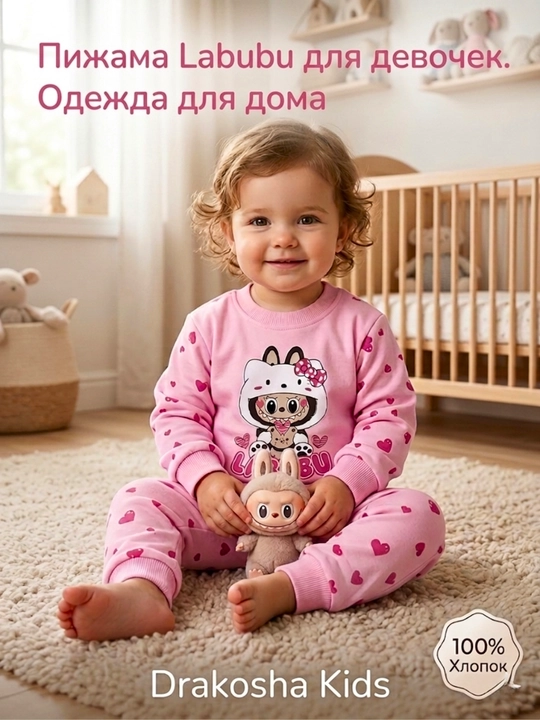 Детская пижама для мальчиков и девочек, 100% хлопок, интерлок, пижама для садика - 