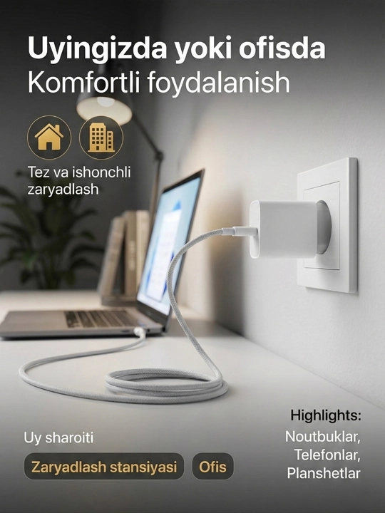 Зарядное устройство (блок) 35W USB-C, быстрая зарядка (PD)