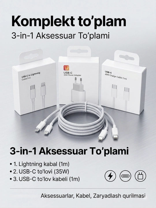 Зарядное устройство (блок) 35W USB-C, быстрая зарядка (PD) - 