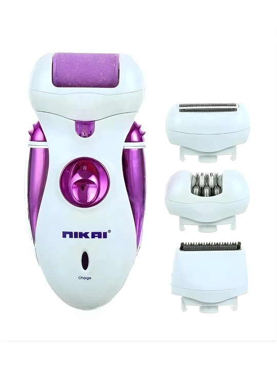 NIKAI 7668 4 tasi 1 da simsiz epilator – trimmer, britva va pedikyur to‘plami - 