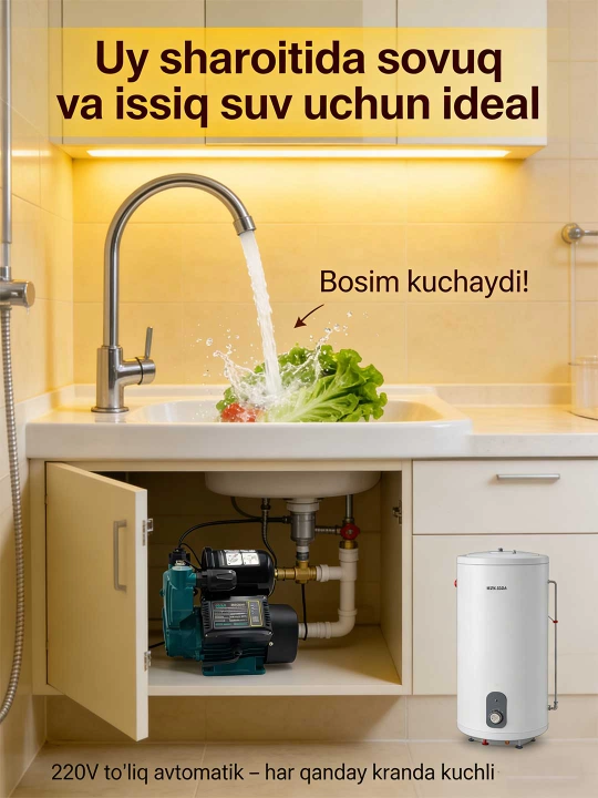 Avtomatik o'z-o'zidan ishlaydigan suv nasosi MOON MZN-250A, 250 Vt, uy va bog' uchun