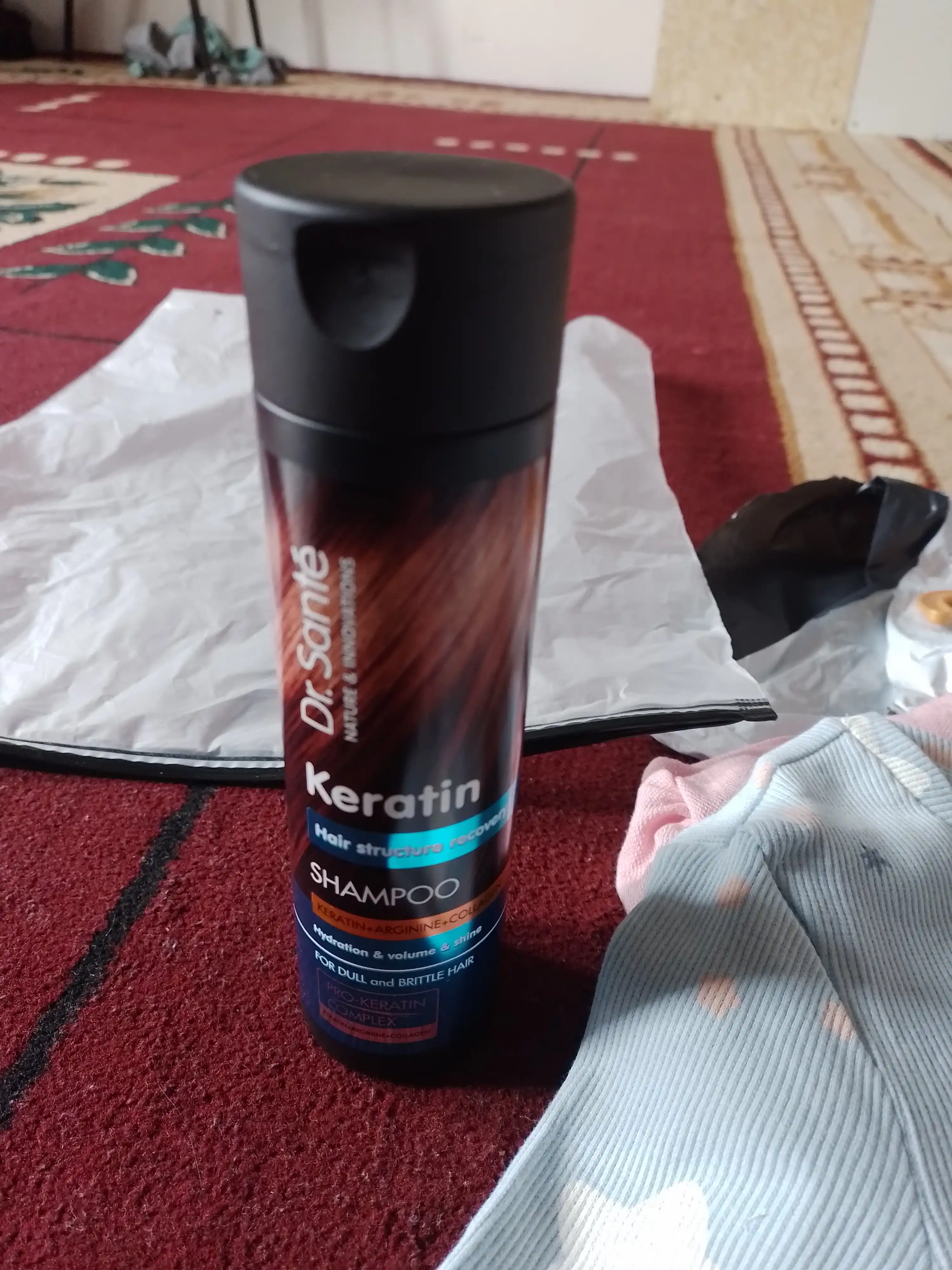 Dr.Sante Keratin shampuni, xira va mo‘rt sochlar uchun, keratin + kollagen + arganin