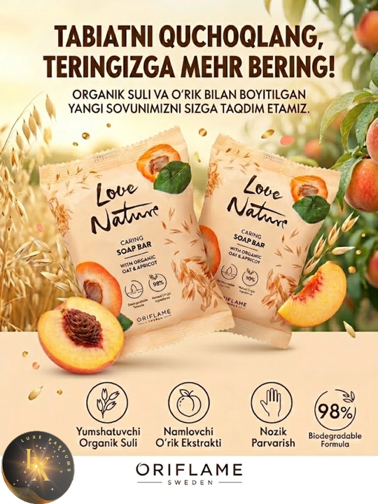 Organik sovunlar Love Nature, yuvish uchun, 75 g - 