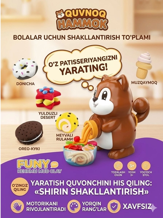 Quvnoq Hamster: Mening qandolatchilik do‘konim haykaltaroshlik o‘yin to‘plami - 