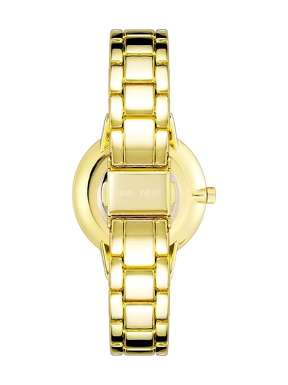 Женские часы Nine West — золотой браслет, шампань циферблат, кристаллы — RASULS-ACCENTE