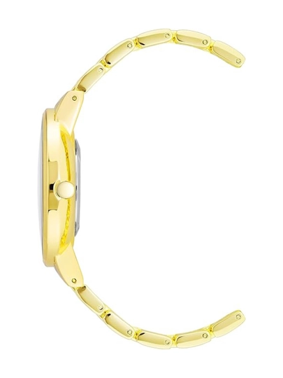 Женские часы Nine West — золотой браслет, шампань циферблат, кристаллы — RASULS-ACCENTE