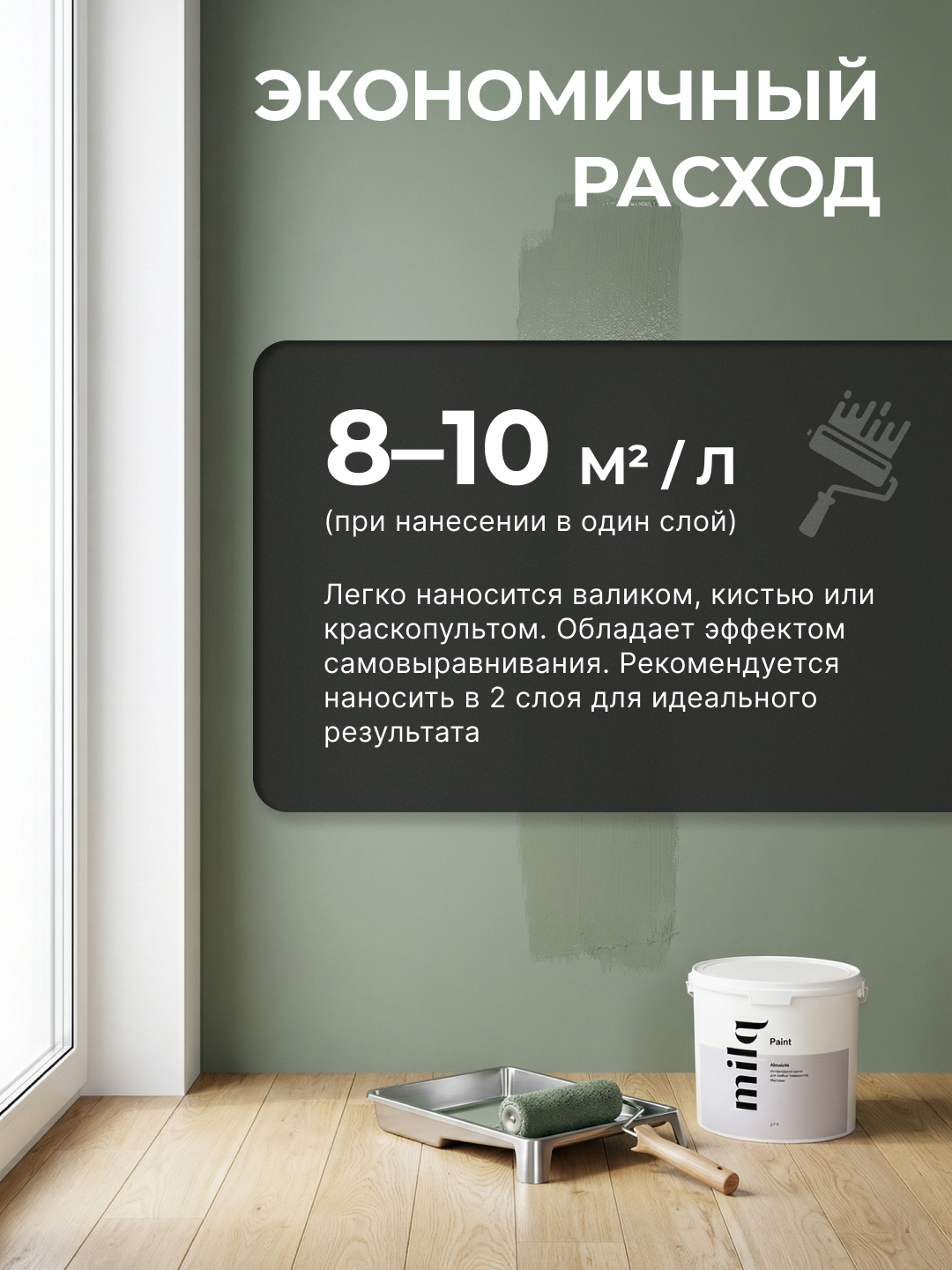 Milq Absolute краска интерьерная матовая моющаяся для стен и потолков