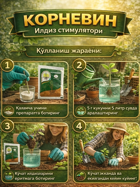 Kornevin – ildiz hosil bo‘lish stimulyatori, 5 g