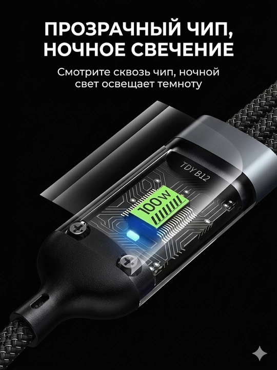Зарядное устройство 120W, кабель для быстрой зарядки (Micro USB, Type-C, iPhone)
