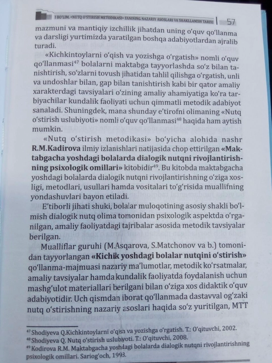 NUTQ O‘STIRISH METODIKASI —  Valijon Kadirov
