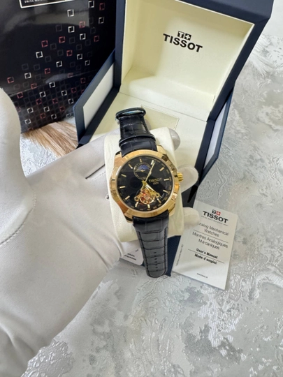 Tissot мужские наручные часы, классический дизайн, механический механизм, эко-кожаный ремешок — BRANDLU-QORATACH41OQTACH41REM-СВЕТЛОР