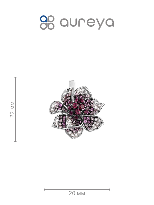 Серьги из серебра 925 пробы с родием, вставки: Фианит (E315785CSPZSK925)