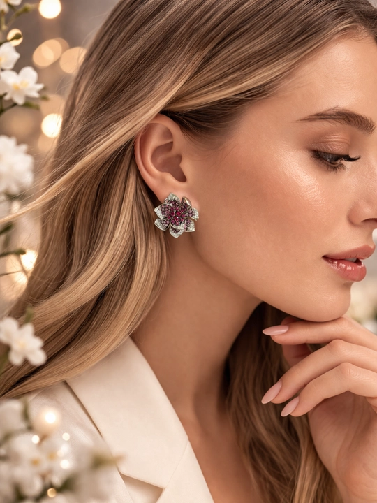Серьги из серебра 925 пробы с родием, вставки: Фианит (E315785CSPZSK925)
