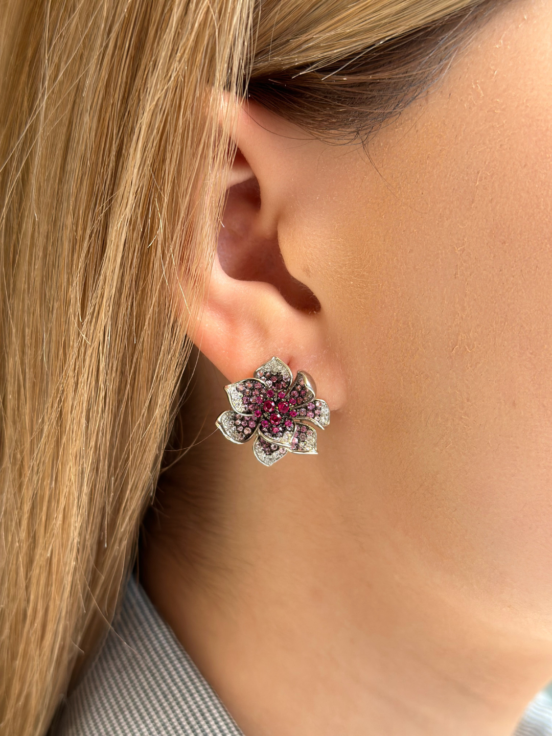 Серьги из серебра 925 пробы с родием, вставки: Фианит (E315785CSPZSK925)