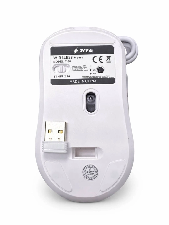 Simsiz sichqoncha JITE T-26, Bluetooth va USB 2.4G qayta zaryadlanuvchi, kompyuter va noutbuk uchun