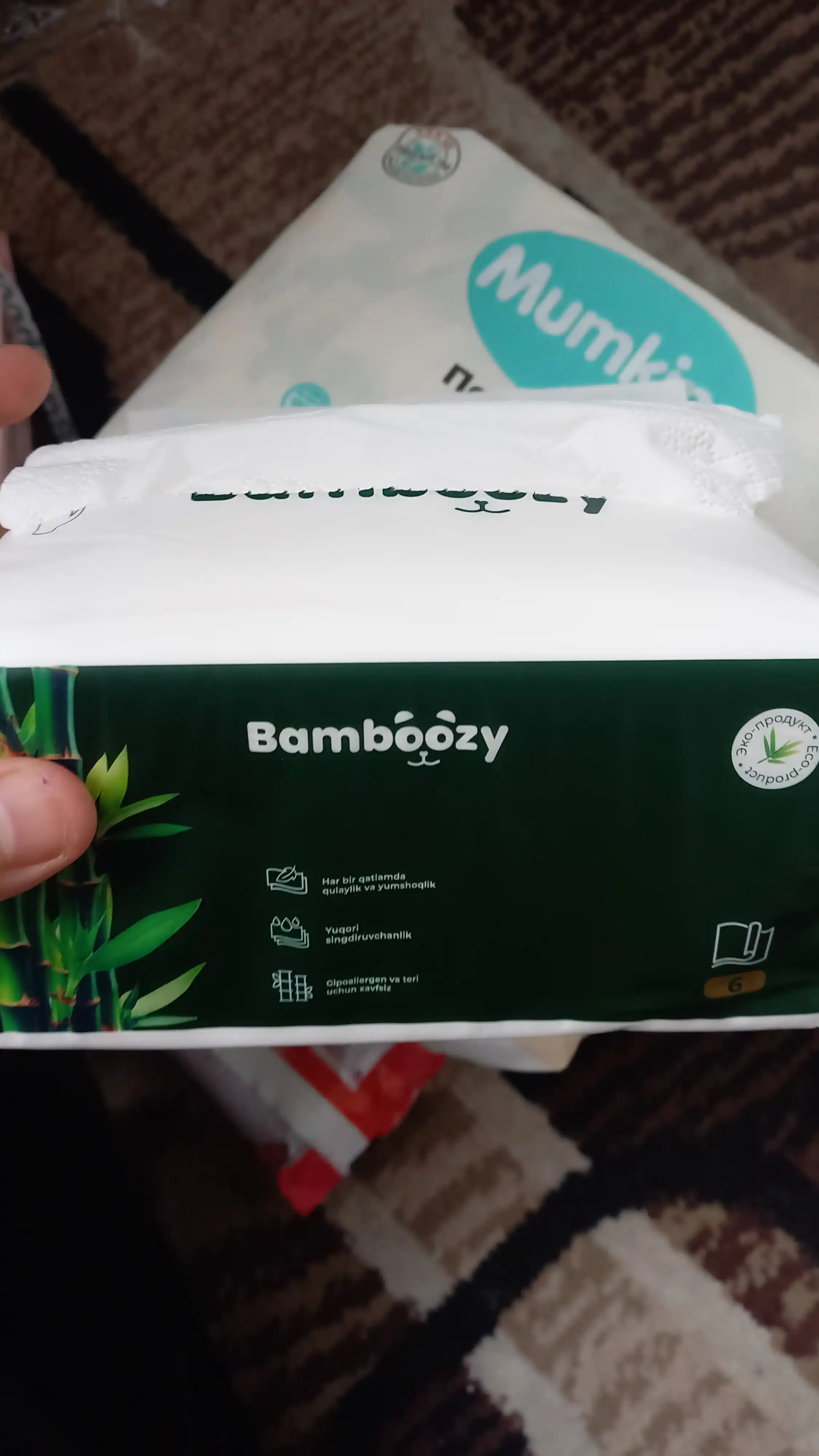 Экологичные бамбуковые салфетки Bamboozy, 6-слойные